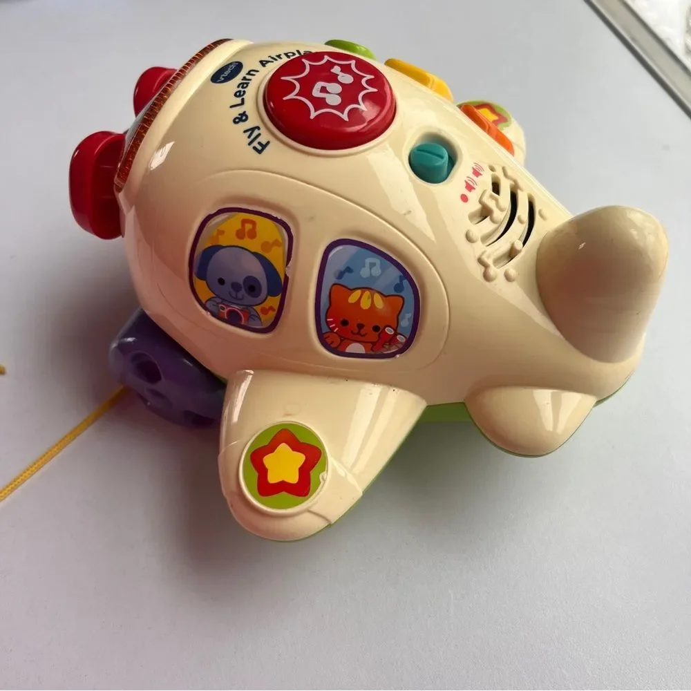 VTech Fly & Learn Airplane Pull Toy Interactive Musical Learning Plane